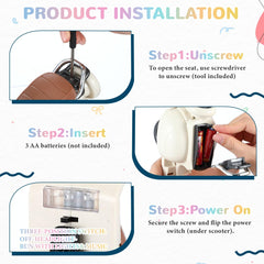 Simgoing blue doll scooter adds stylish flair to doll styling.