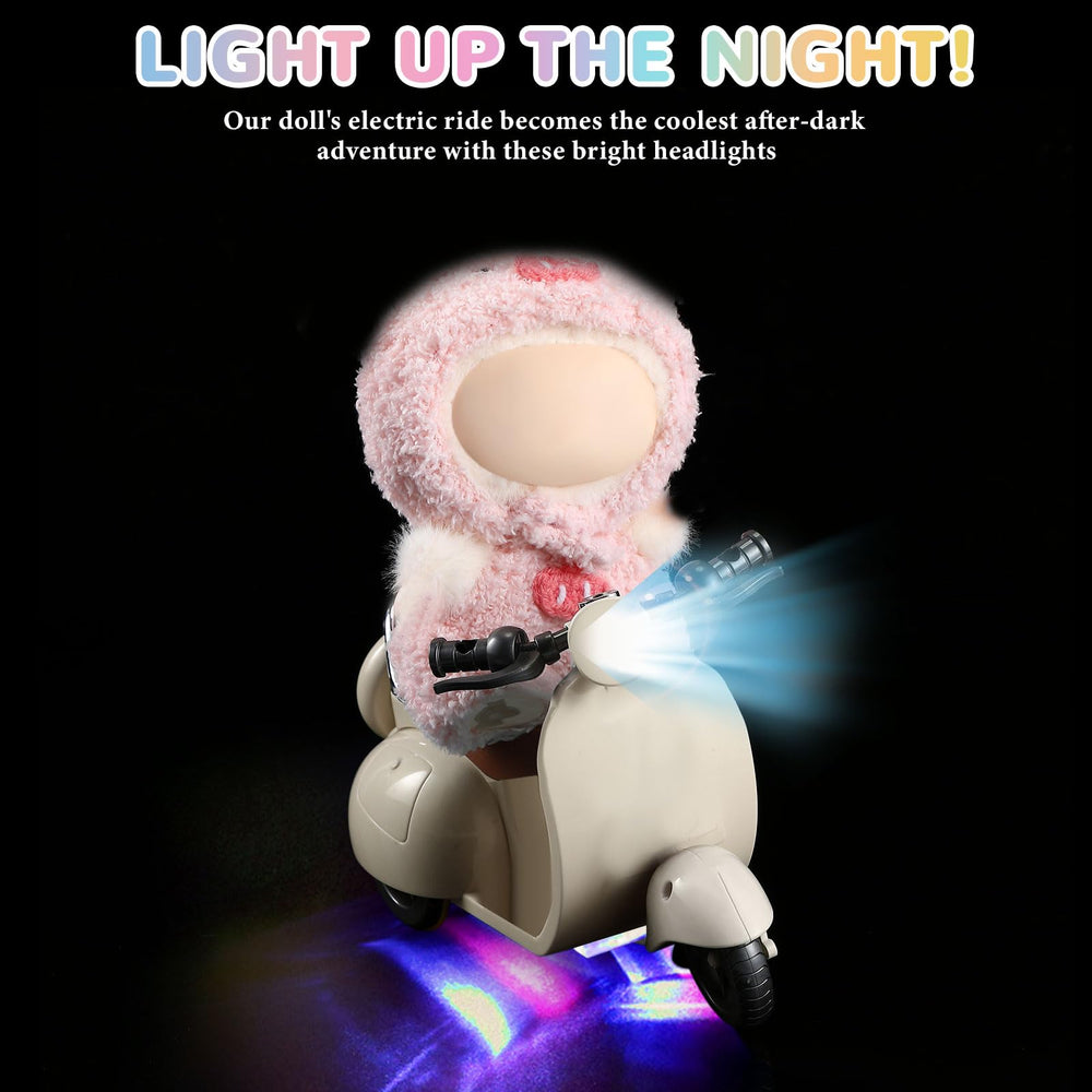 Simgoing grey doll scooter showcases compact design for easy display.