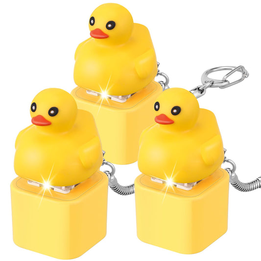 Simgoing quacking duck keychain front view for on-the-go stress relief