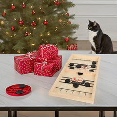 SIMPLENICE wooden hockey-style game with solid wood frame and smooth playing pieces