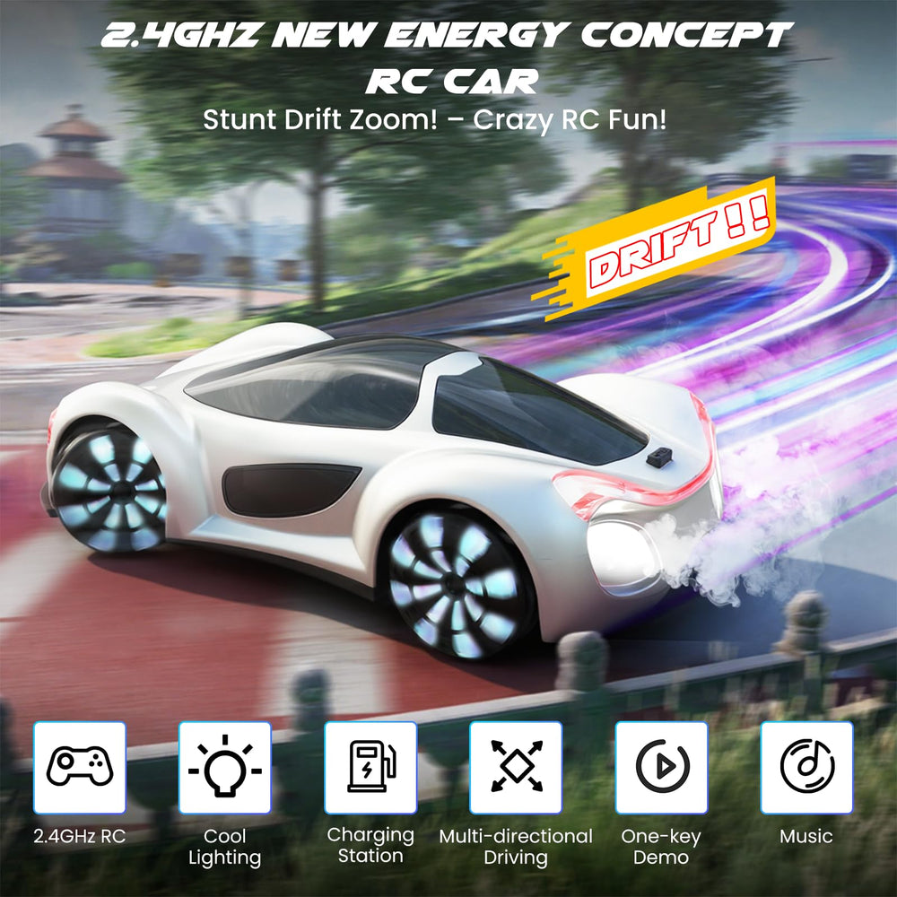 SIMREX Gesture Sensing RC Car side-drift demonstrates precise sideways movement for dramatic stunts.