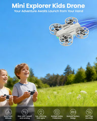 SIMREX Mini Drone gray demonstrates altitude hold for stable indoor flights.
