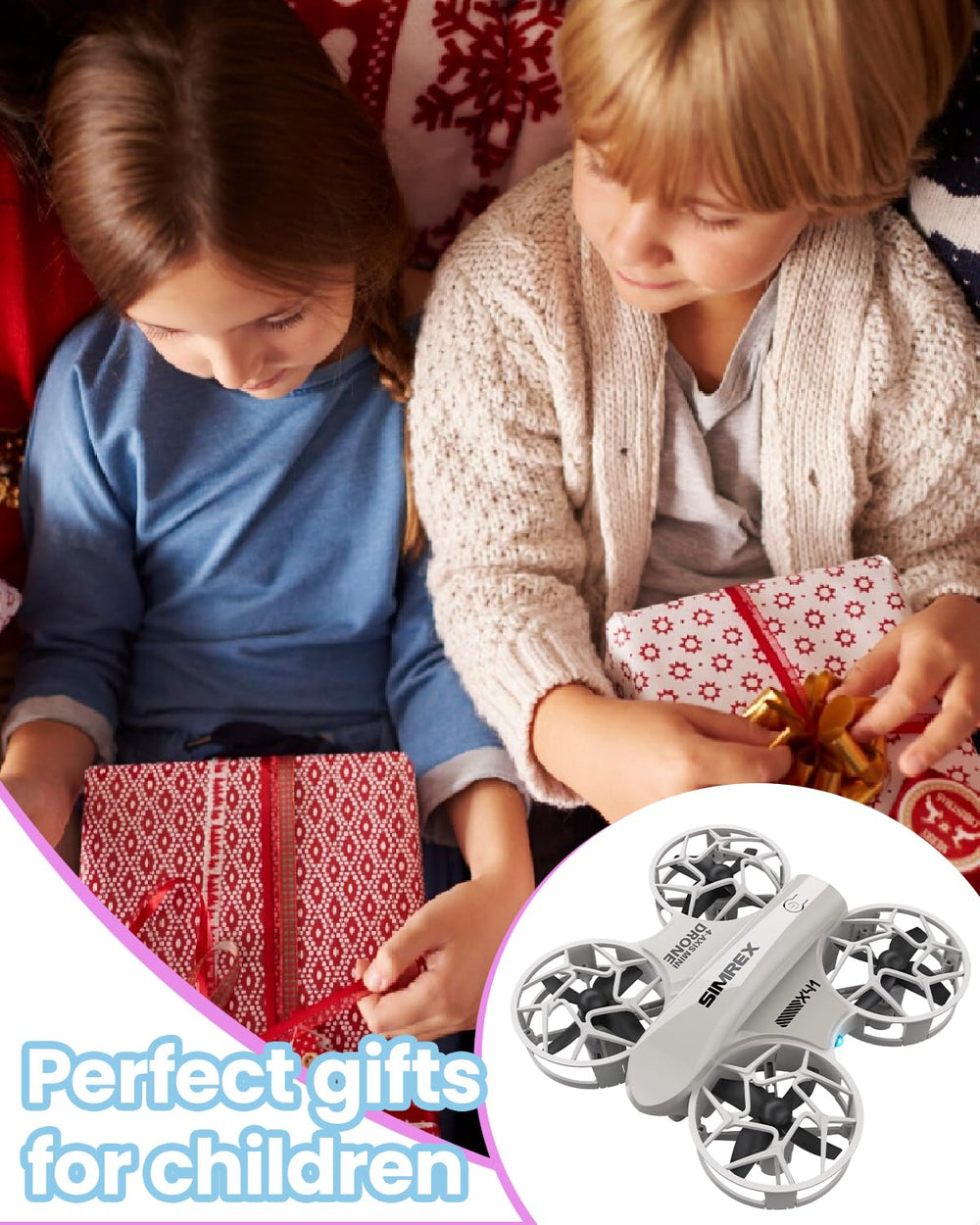 SIMREX Mini Drone gray ready-to-gift packaging for instant excitement.