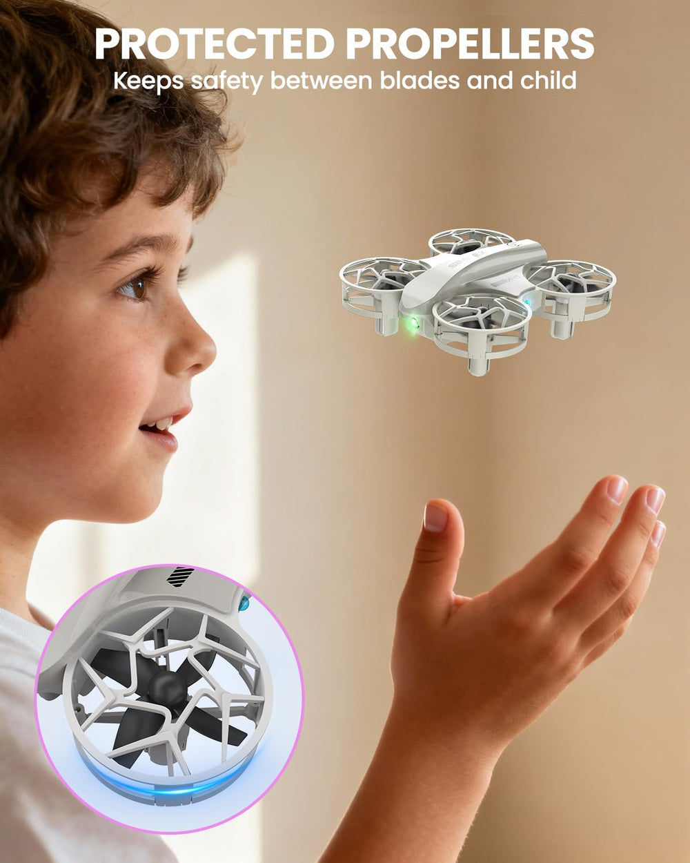 SIMREX Mini Drone gray offers three speed modes to grow with you.