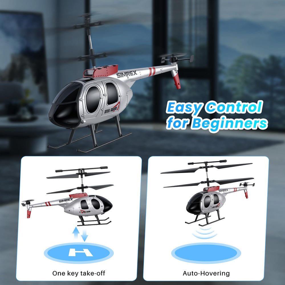 SIMREX RC Helicopter with dual batteries for longer play sessions.