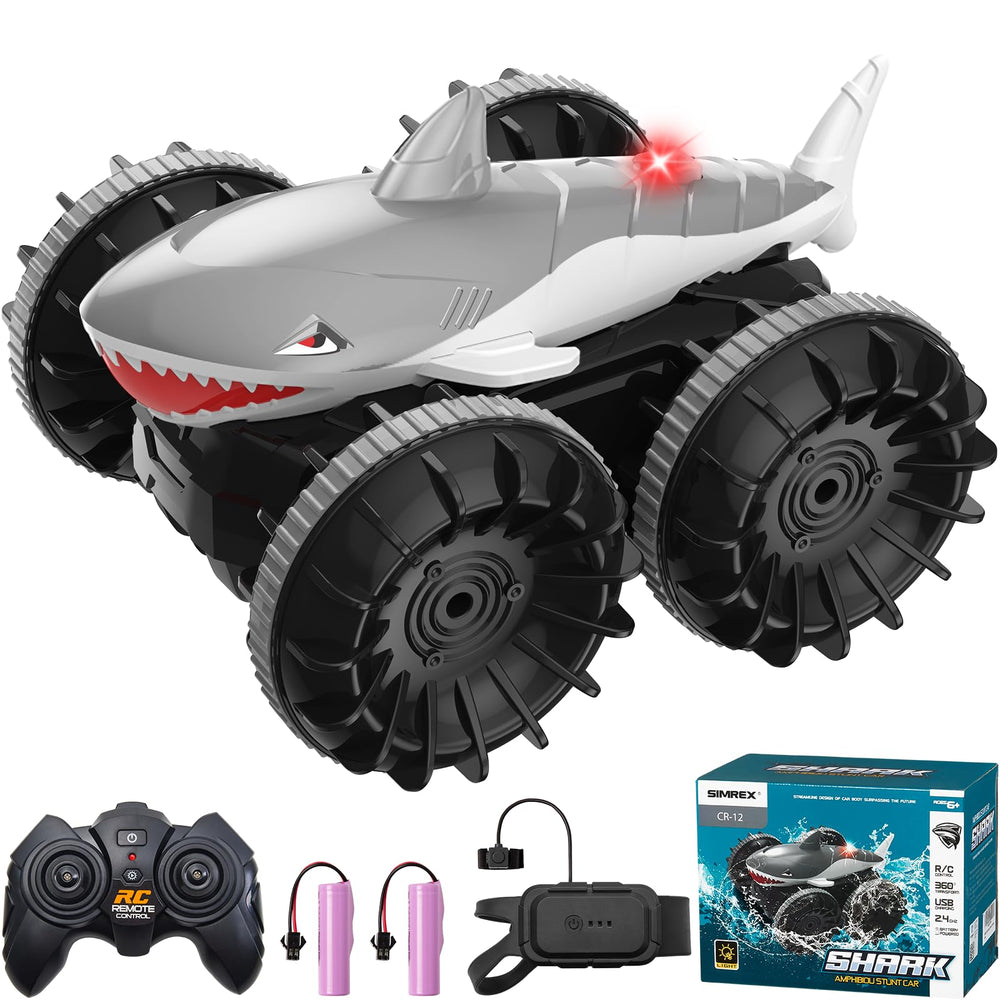SIMREX Shark amphibious RC car front view for dynamic outdoor play.