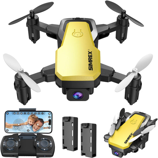 SIMREX X300C mini drone folded compact for easy portability.