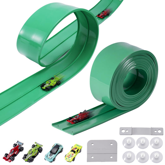 SINBEN Flex Track 15.75ft assembly showcases a long, customizable racing layout for kids
