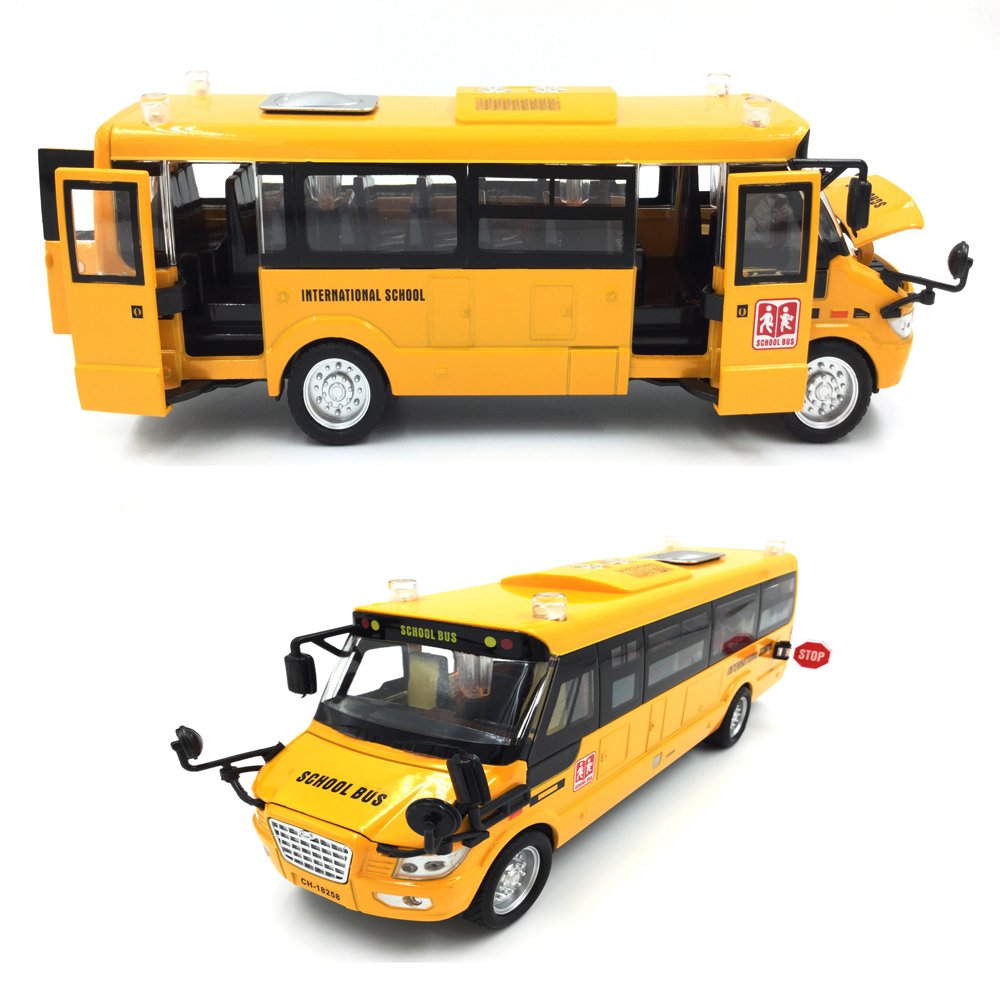 Singer's Toy bus lights up and emits sounds for engaging storytelling.