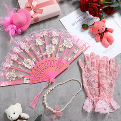 Sintege lace gloves in pastel pink offer lightweight comfort
