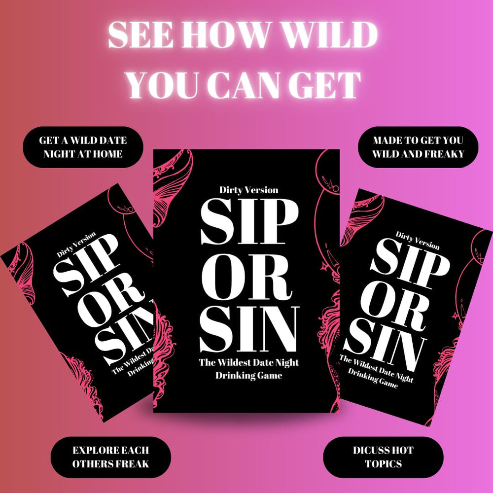 Sip Or Sin two categories PLAYTIME and SIP explained visually.