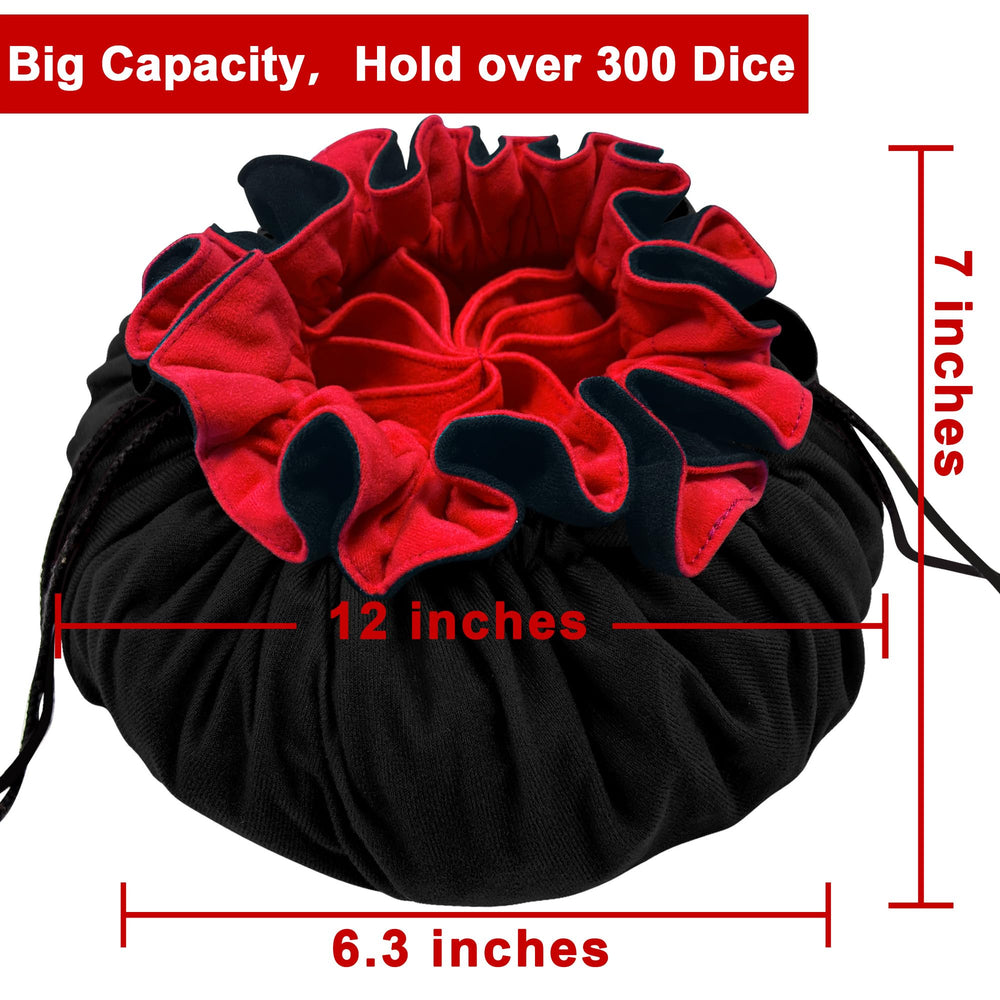 SIQUK dice bag back view highlights sturdy construction and portability