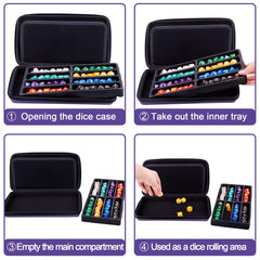 SIQUK dice case mesh pocket inside, keeps character sheet and accessories organized