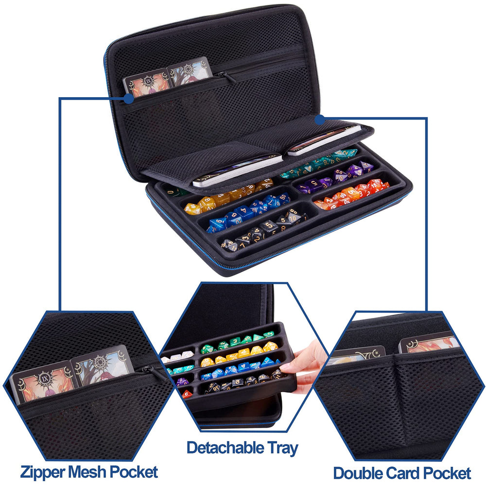SIQUK Dice Case with detachable rolling tray for convenient dice surface