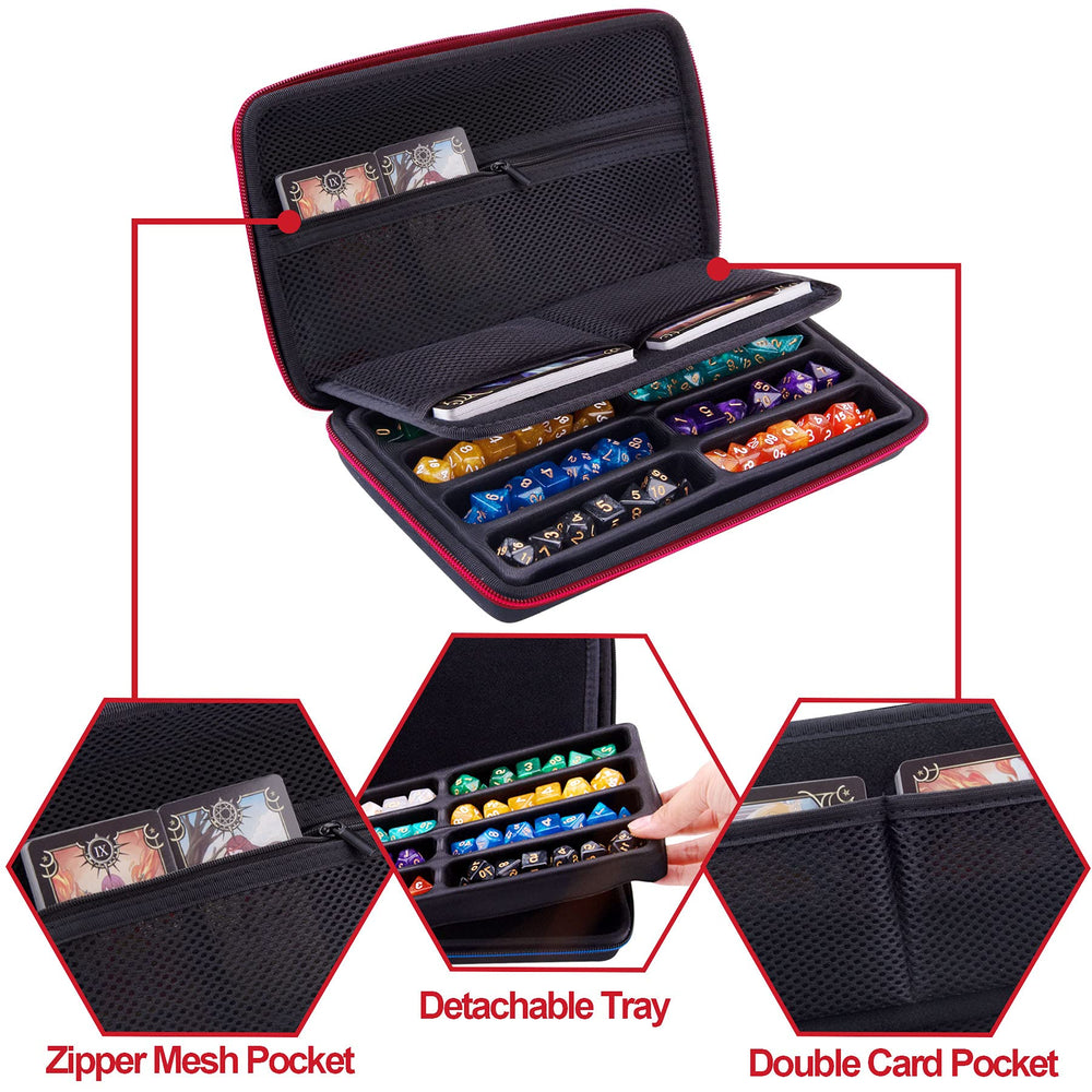 SIQUK dice storage case rolled dice area provides ample space for fast tabletop rolling.