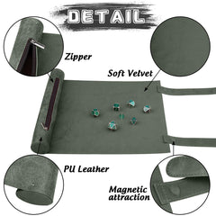 SIQUK dice tray green folded compact design with zipper pocket for easy access.