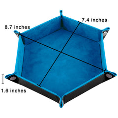 SIQUK blue hexagon dice tray prevents dice from rolling off tables during games