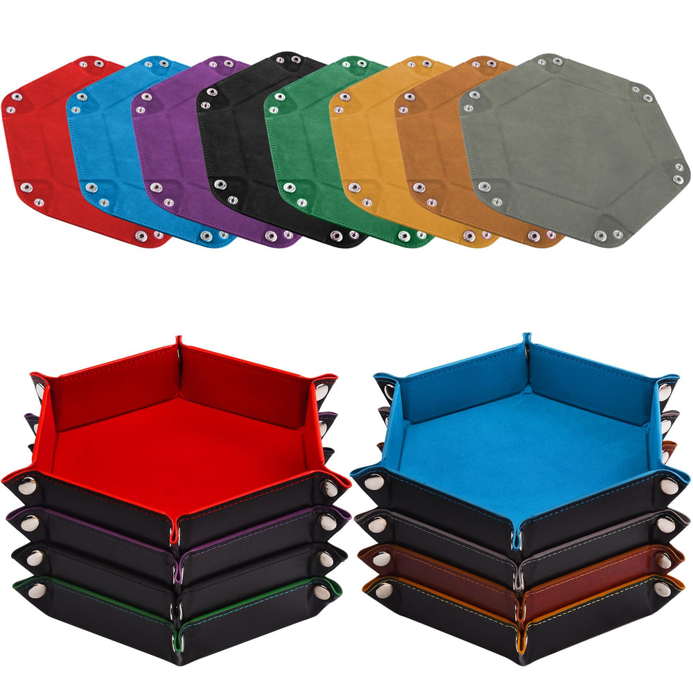 SIQUK red hexagon dice tray with velvet interior protects dice during gameplay