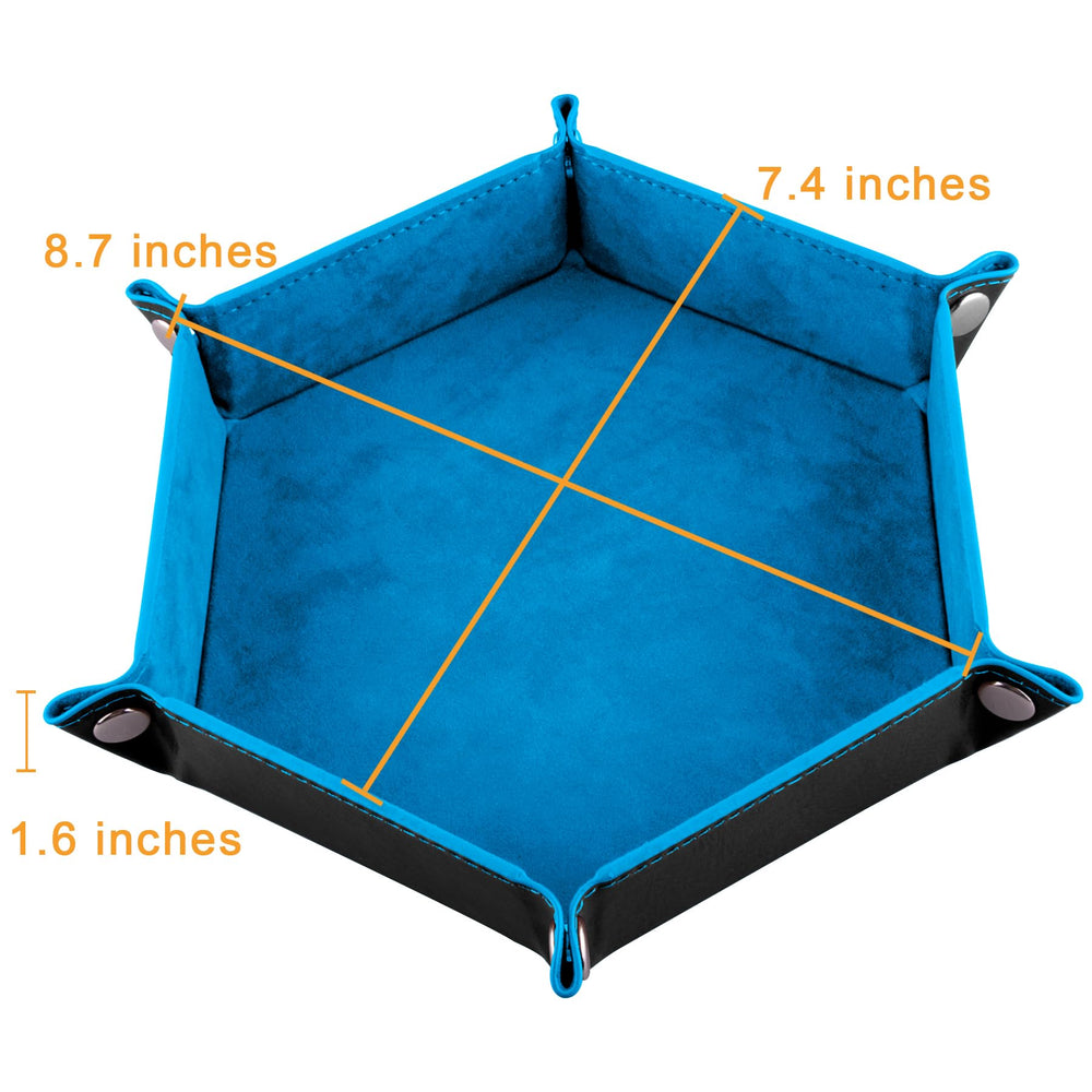 SIQUK royal blue hexagon dice tray offers portable folding design for quick setup