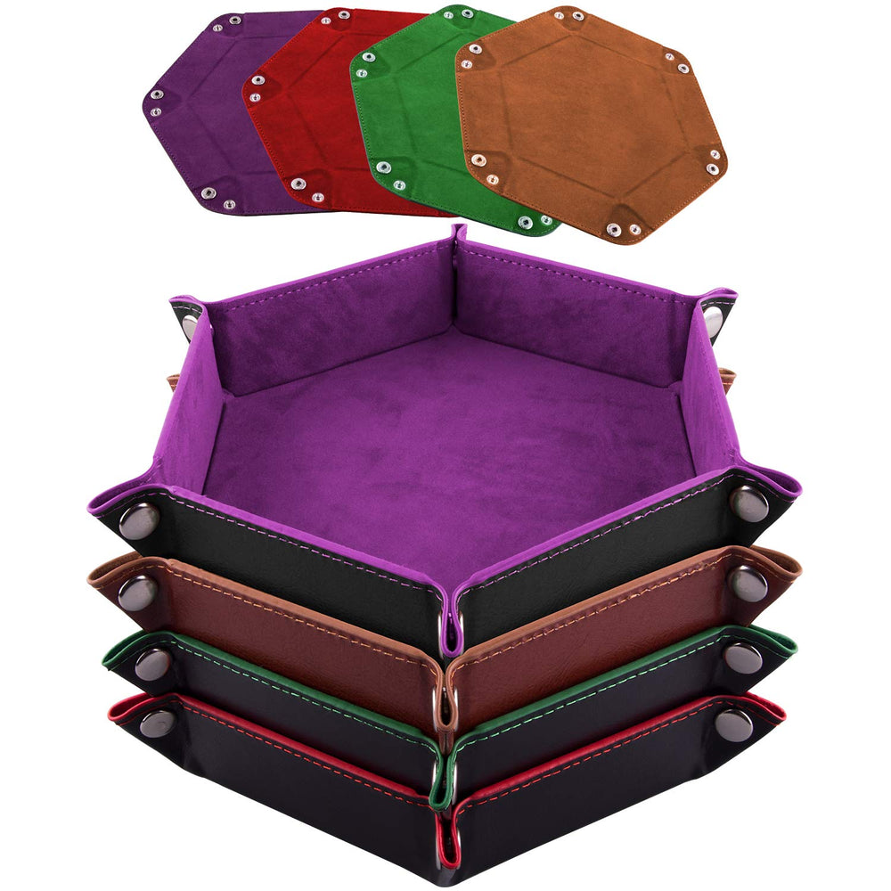 SIQUK hexagon dice tray violet for organized rolls during DND sessions