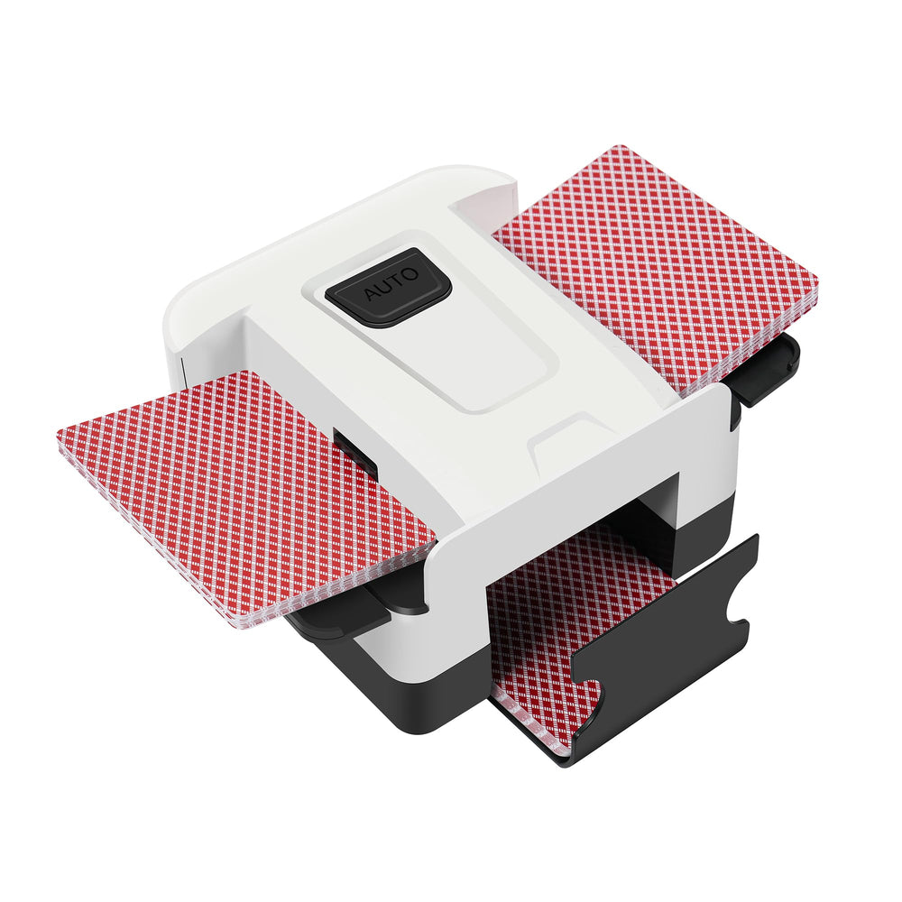 SirShop automatic card shuffler front view for fast, even shuffles