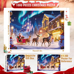 Sitanflex Santa sleigh puzzle image, ideal for engaging winter game nights.