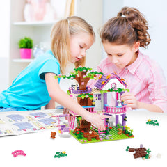 Sitodier Tree House Building Set forest scene with characters inspiring imaginative play