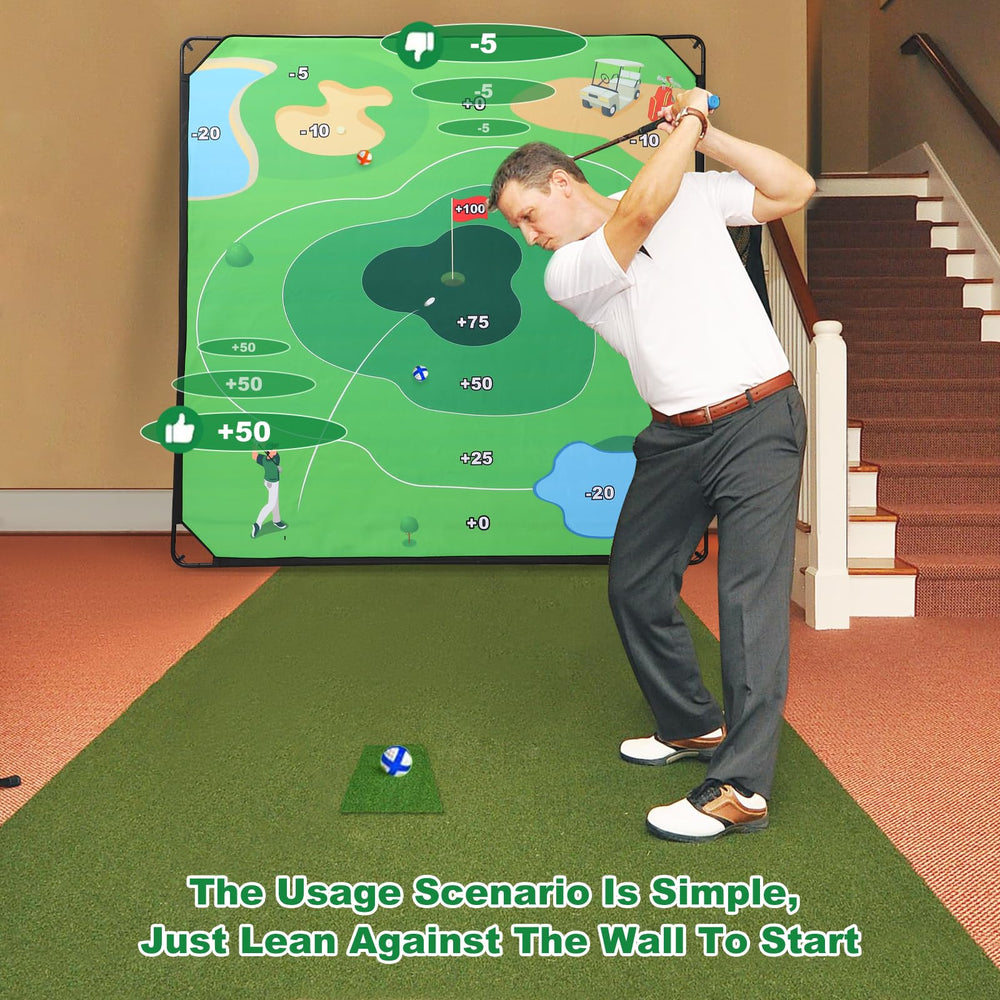 SJEhome Golf Chipping Game 70x70 surface ready to use.