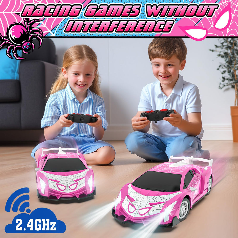 SKBOSRJIA pink ghost spider RC car rear view showing design