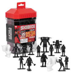 Skibidi Toilet Battle Bucket 20-figure set for a striking front-view display.