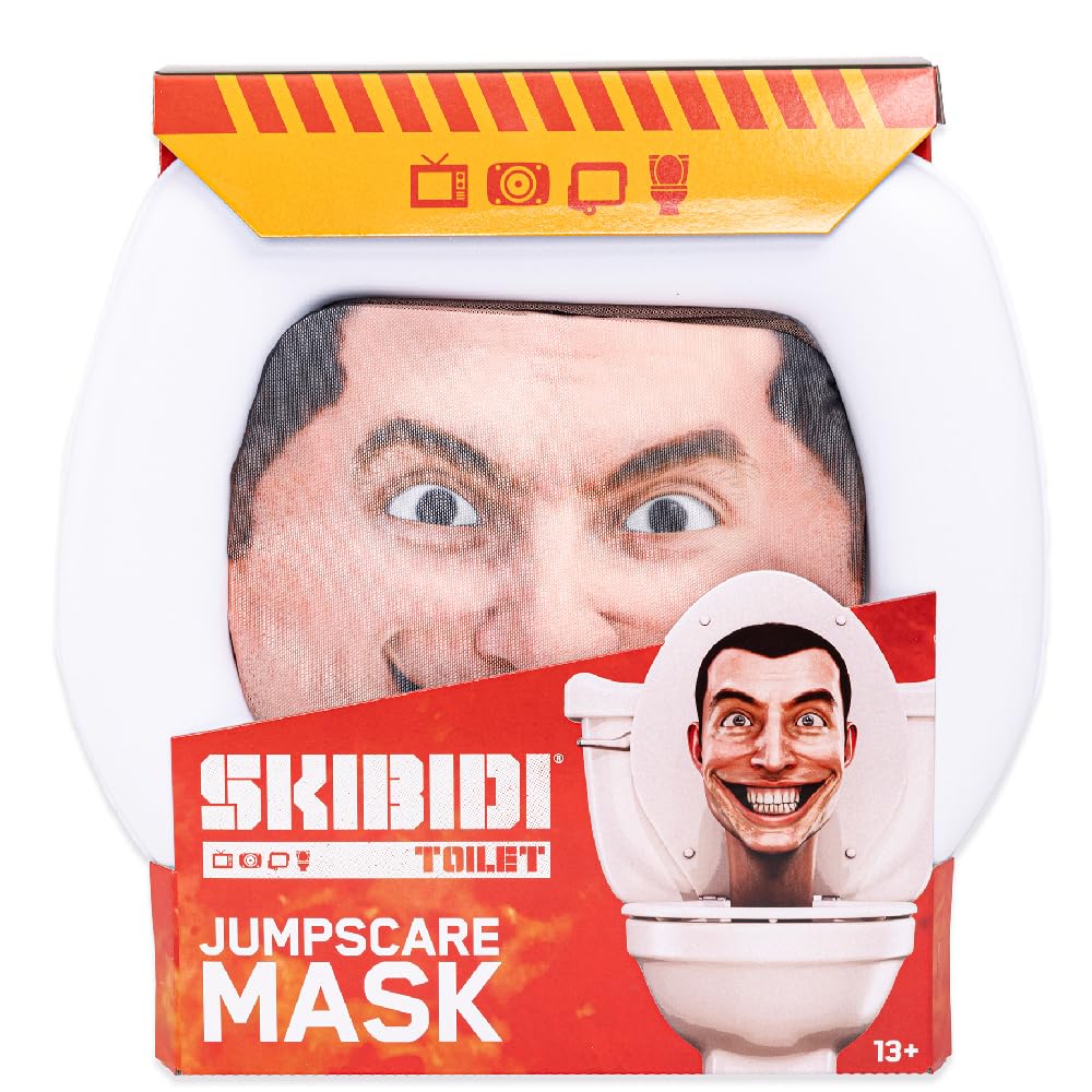 Skibidi Toilet Jumpscare Mask front view for cosplay and prank scenes