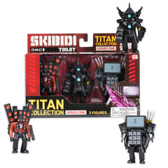 Skibidi Toilet Titan 3 Pack display-ready figures enhance any collection.