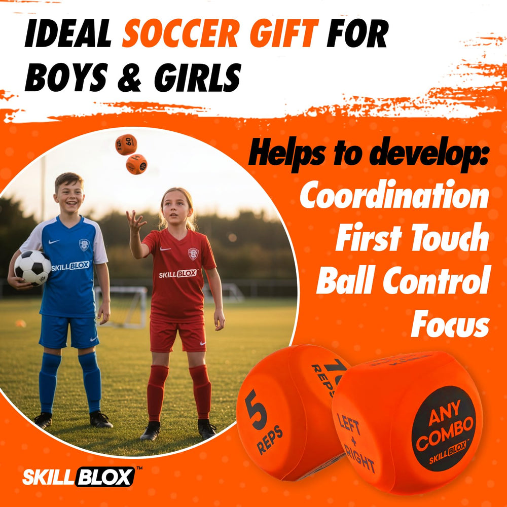 Skill Blox training dice in hand ready for active practice.