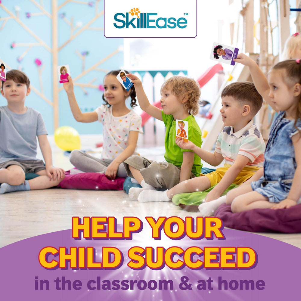 SkillEase emotion cards for toddlers support calming play and early social skills development.