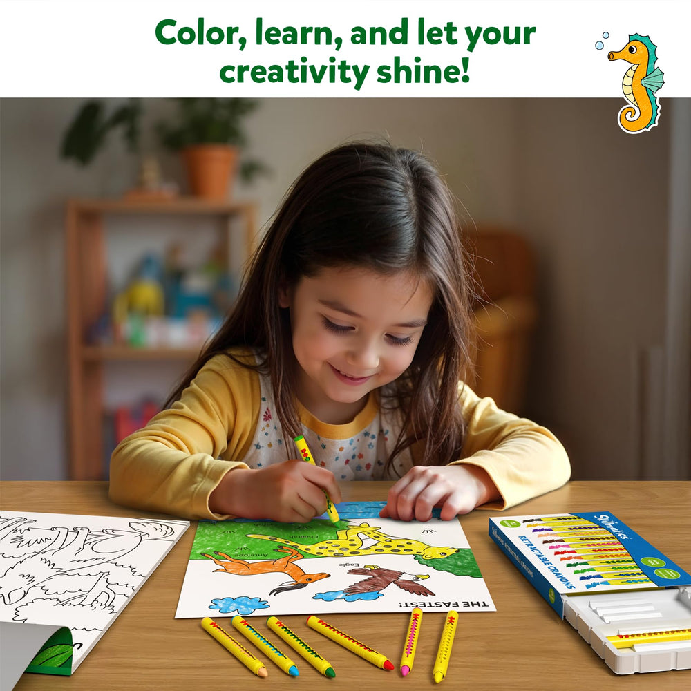 Skillmatics 12 retractable crayons ensure mess-free coloring for kids