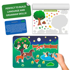 Clear instruction manual guides parents and kids through guided play.