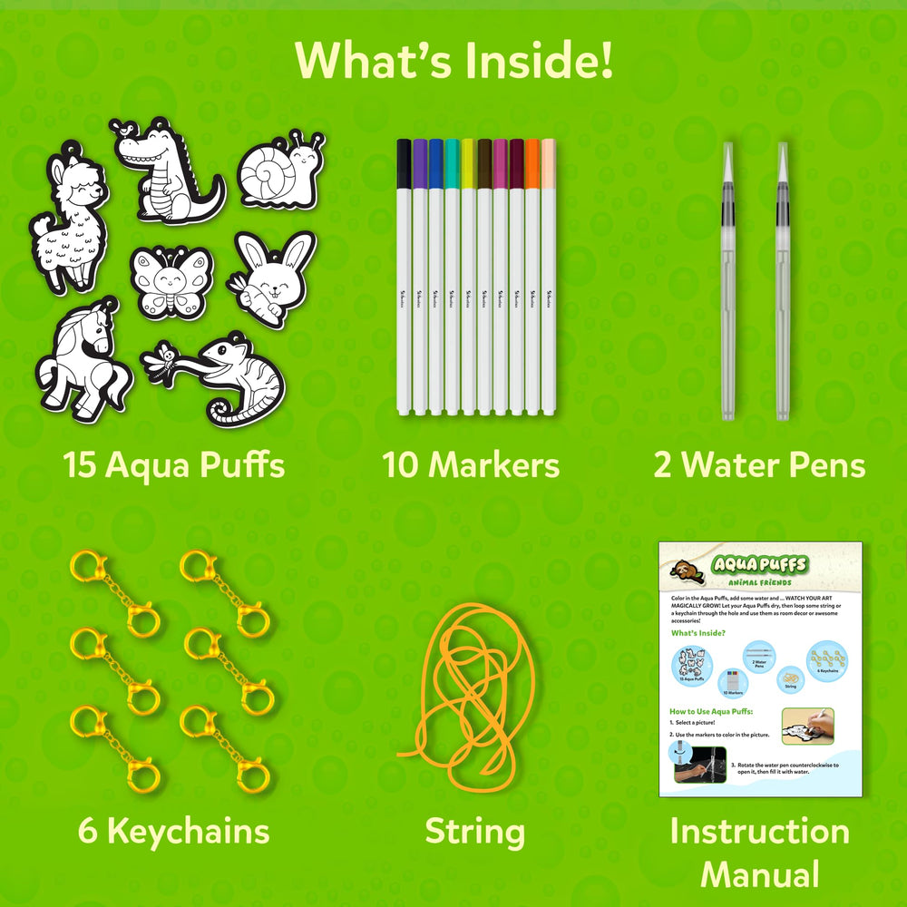 Skillmatics Aqua Puffs puffed animals displayed as decor or accessories