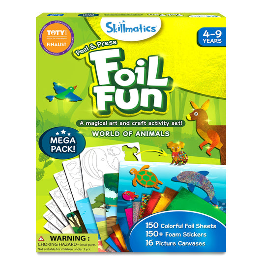 Skillmatics Foil Fun Animals Lion image with sparkly foil for creative play.