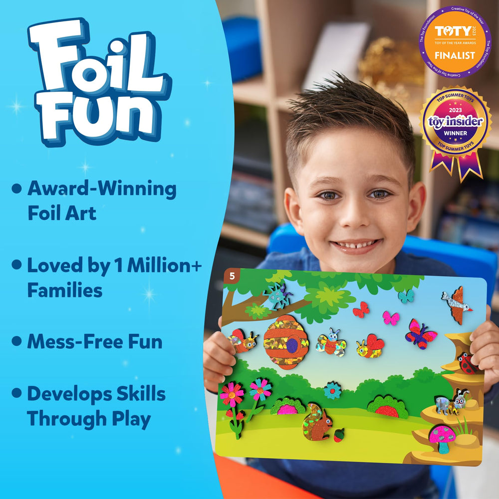 Skillmatics Foil Fun foil sheets highlight sparkly material for creative foil accents.