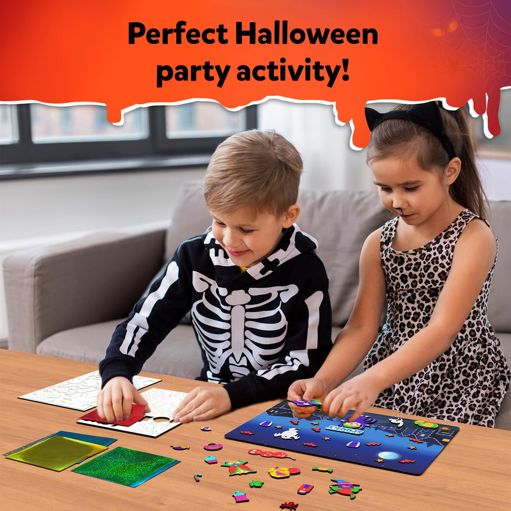 Googly eyes from Skillmatics Foil Fun Halloween add character