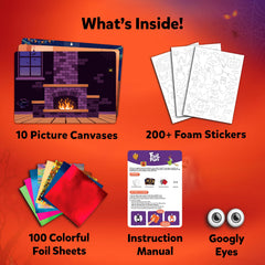 Picture canvases of Skillmatics Foil Fun Halloween ready for foil magic