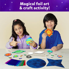 Skillmatics Foil Fun Solar System foam stickers close-up illustrating bold shapes for creative play