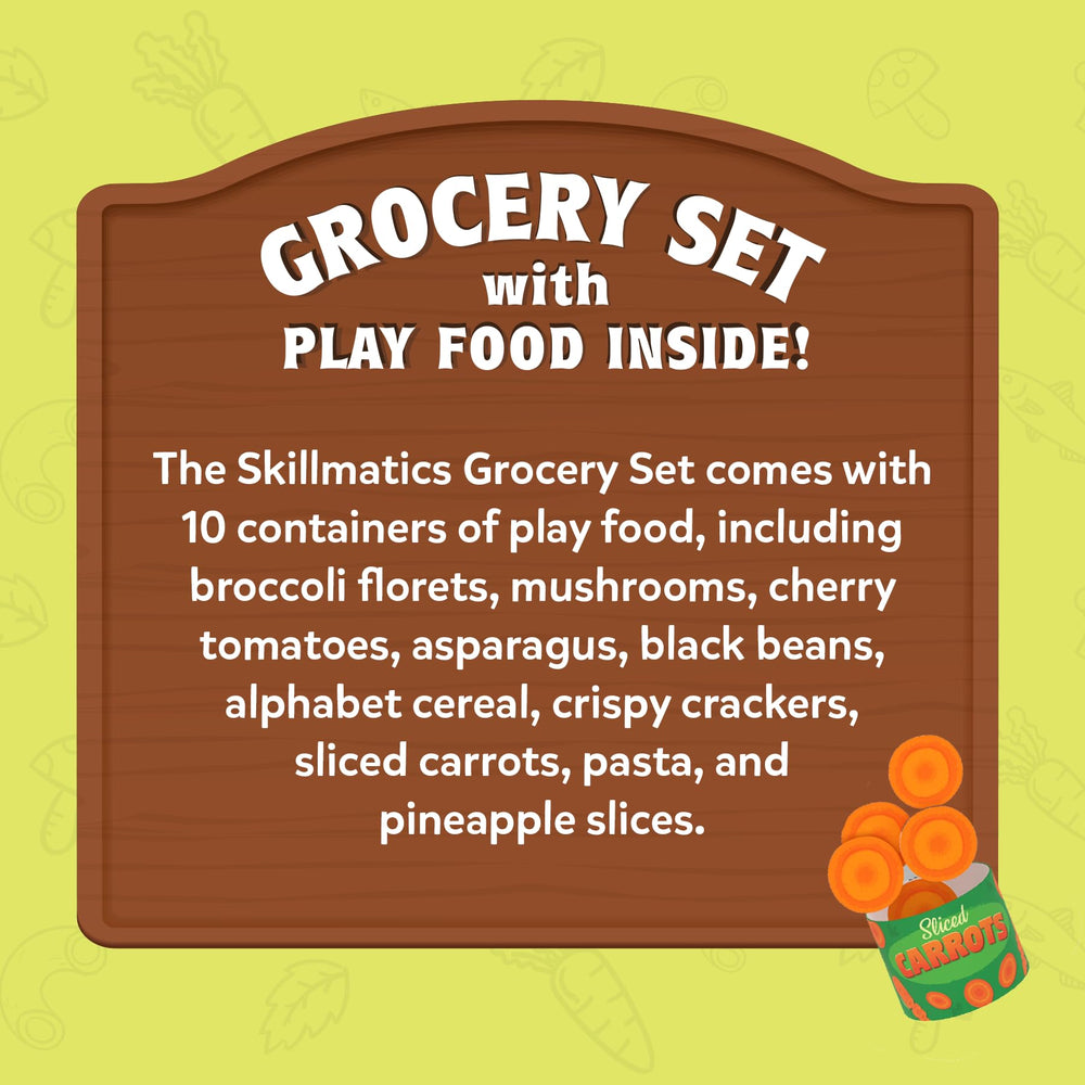 Skillmatics Grocery Set sliced carrots enhance colorful, fine-motor play sessions