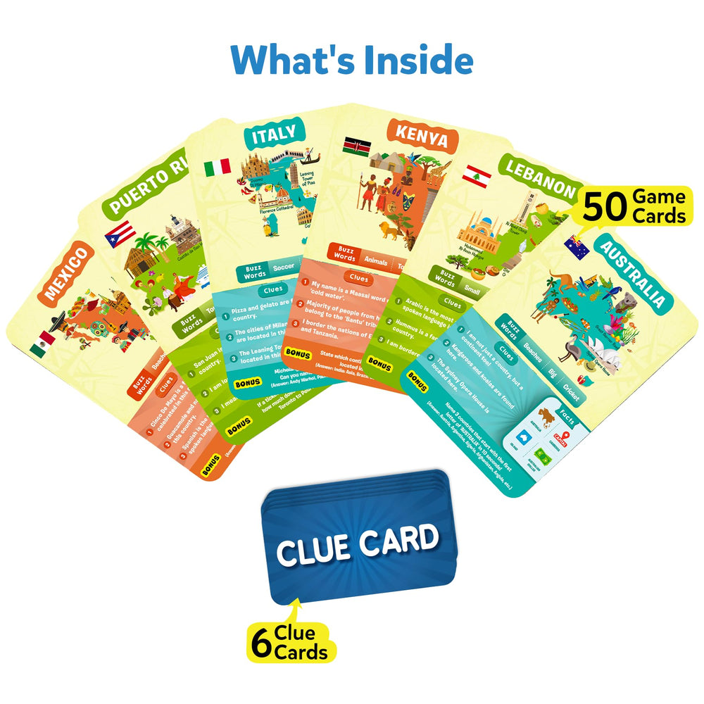 Skillmatics clue card provides extra hints to guide guesses during play.