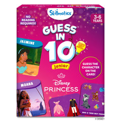 Skillmatics Guess in 10 Disney Princess cards laid out for play