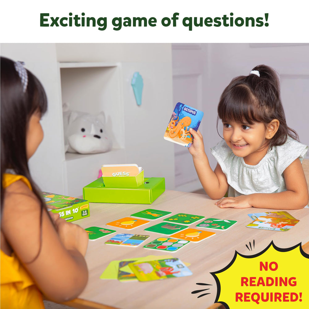 Skillmatics Guess in 10 game-cards spread ready for fast, engaging play