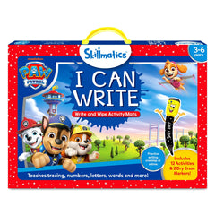 Skillmatics I Can Write PAW Patrol mats cover scene for engaging handwriting practice.