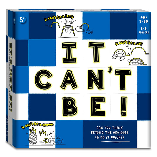 Skillmatics It Can't Be! game cards spread for fast-paced family fun.