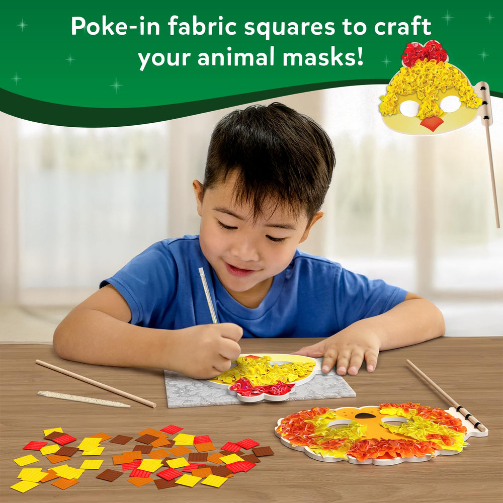Skillmatics Poke-in Art fabric squares pack enabling bright mask designs.