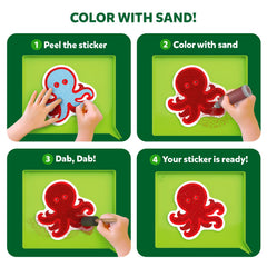 Skillmatics Rainbow Pen colors vibrant designs for precise sand art.